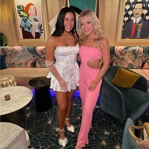 White Corset Strapless Dress